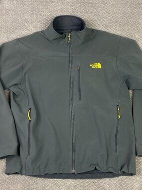 The North Face Apex Bionic Soft Shell Jacket Mens XL Gray Neon Yellow